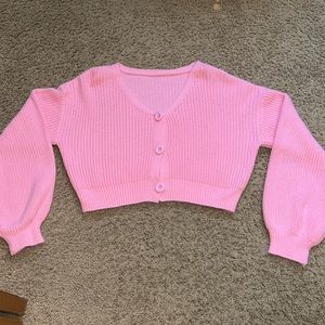 Cute Pink Button Up Sweater